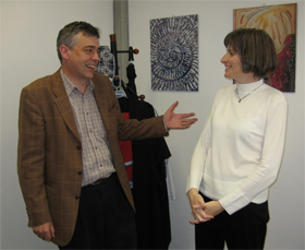 Lene with James Lunney, Head of the School of Physics at Trinity College Dublin