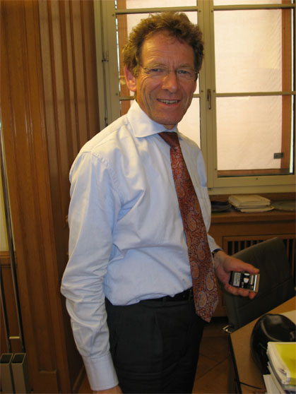Konrad Osterwalder in his office. Konrad is now Rektor of the E.T.H.